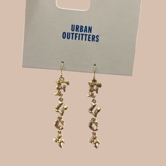 Urban Outfitters Jewelry - NWT Urban Outfitters Gold Dangly F*%k Earrings